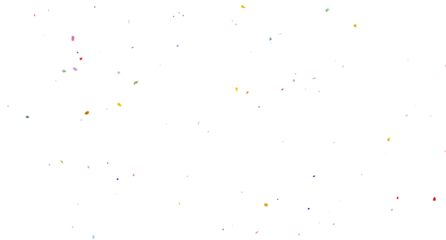 confetti falling down isolated on transparent background, 3d Rendering Realistic falling confetti and streamers seamless pattern on transparent PNG. Multicolor confetti abstract background