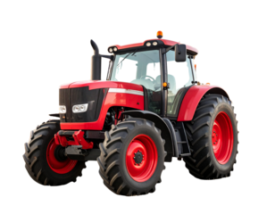 Rustic Farm Scene with Red Tractor and Seasonal Harvest Props