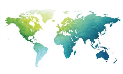 Fototapeta premium World map with polygonal gradient