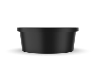 Blank round disposable food bowls container in white and kraft brown paper, designed as clean packaging mockups for branding and marketing use. 3D render illustration.