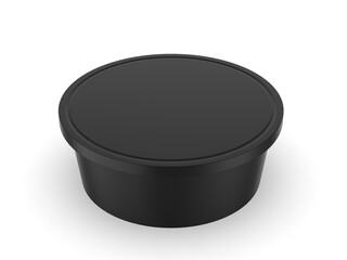 Blank round disposable food bowls container in white and kraft brown paper, designed as clean packaging mockups for branding and marketing use. 3D render illustration.
