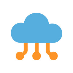 Cloud Computing Icon – Data Storage and Network Symbol