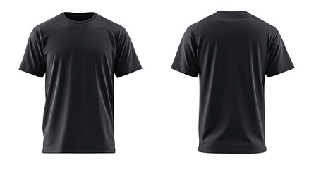 Dark gray t-shirt, front and back views