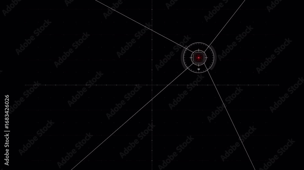 Aufkleber futuristic hud crosshair targeting system with digital grid and data overlay