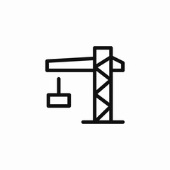 building construction crane icon sign vector