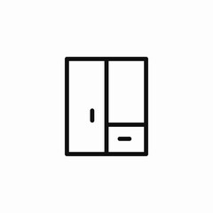 closet with drawer icon sign vector