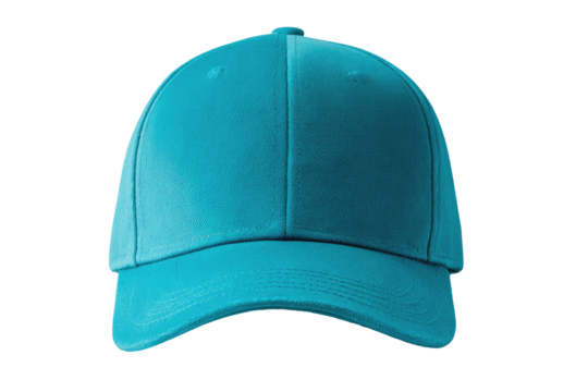 A vibrant teal baseball cap, front view