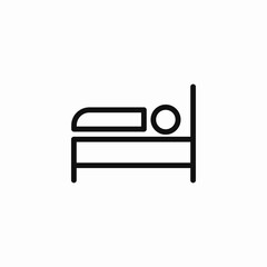 person in bed icon sign vector