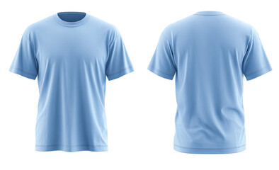 Light blue t-shirt mockup, front and back views (1)