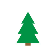 Green Christmas tree flat icon