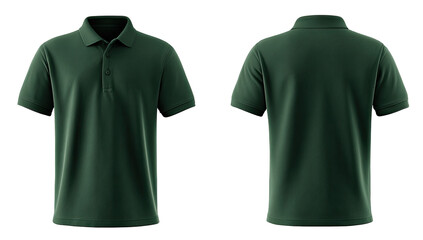 Dark green polo shirt, front and back views (5)