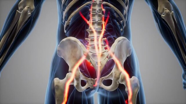 Human Anatomy: Lower Back Pain and Sciatica Visualization