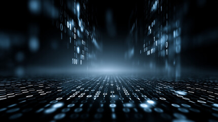 Technology inspired abstract pattern of data and binary flow