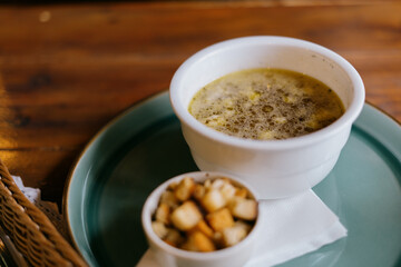 Garlic Soup with Croutons – European Cuisine