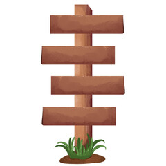 Signpost Directions Illustration In Crayon Style