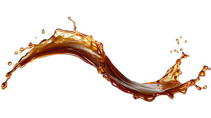 A dynamic brown liquid splash