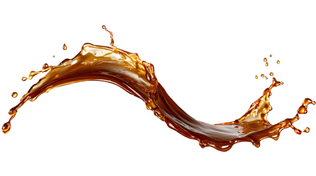 A dynamic brown liquid splash