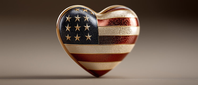 American flag heart patriotic love usa independence day memorial day icon - Powered by Adobe