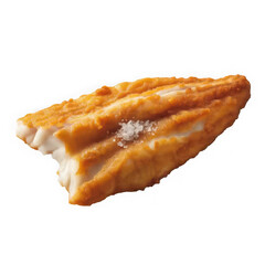 Fish Fry Crispy outside tender inside Isolated on white background