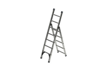 Aluminum multipurpose ladder isolated on transparent background