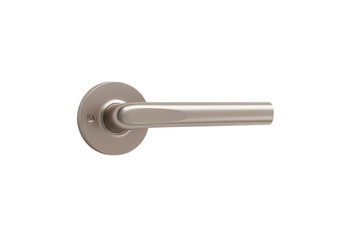 Brushed metal door handle isolated on transparent background