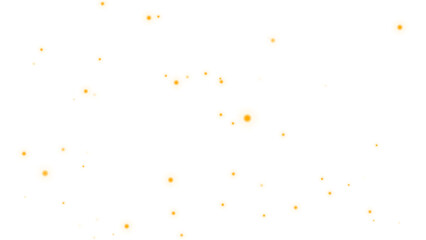 fire dust particles over transparent background overlay, Flying Gold Snow Particles transparent background in png format. 3d render of fire embers, Gold Dust isolated on white background
