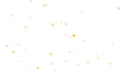 fire dust particles over transparent background overlay, Flying Gold Snow Particles transparent background in png format. 3d render of fire embers, Gold Dust isolated on white background
