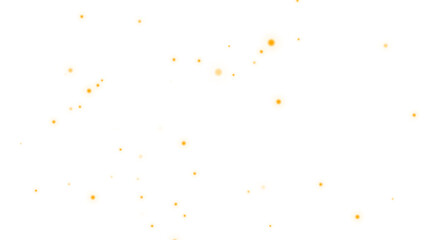 fire dust particles over transparent background overlay, Flying Gold Snow Particles transparent background in png format. 3d render of fire embers, Gold Dust isolated on white background
