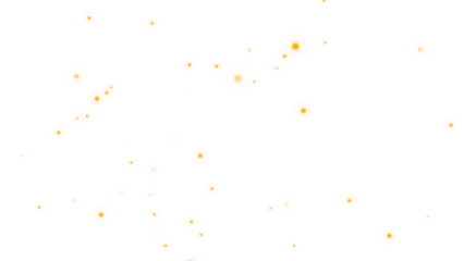 fire dust particles over transparent background overlay, Flying Gold Snow Particles transparent background in png format. 3d render of fire embers, Gold Dust isolated on white background
