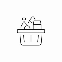 shopping basket with groceries  icon sign vector