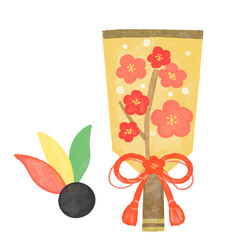 A stylish watercolor illustration of a battledore