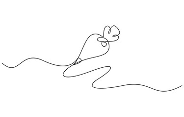 Continuous one line drawing of Pastry bag vector illustration. Editable outline