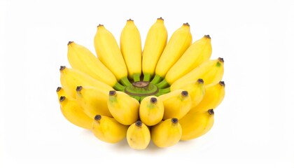 Fresh Yellow Bananas Isolated on White Background