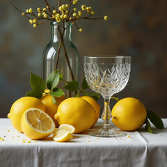 still life with lemons and lemon