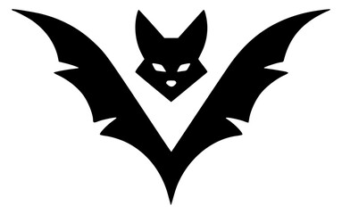 Halloween bat with wings spread 