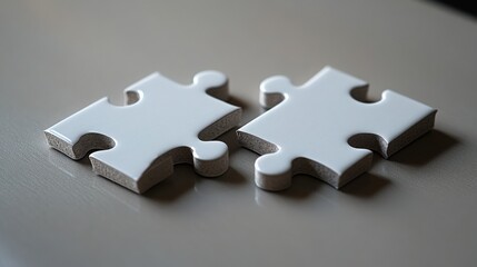 Obraz premium Two Isolated White Puzzle Pieces