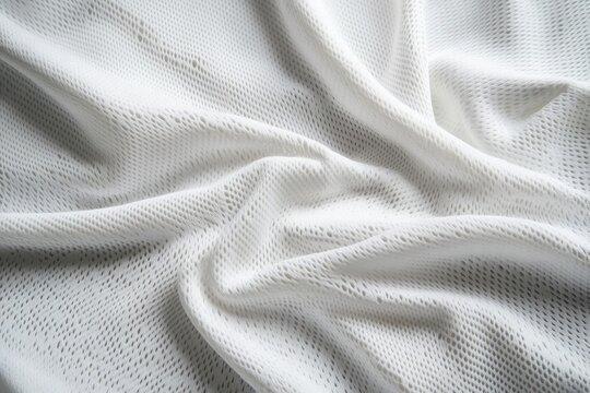 White Mesh Fabric with Folds