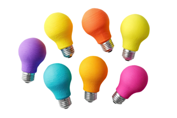 Colorful light bulbs arranged in a circular pattern