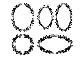 set of floral elements for design