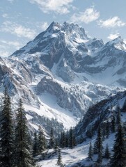 Obraz premium mountain landscape with snow