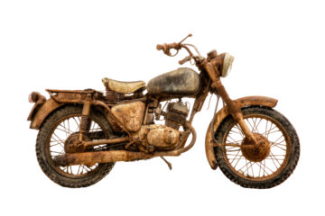 Rusty motorcycle profile