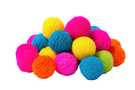 Colorful yarn balls clustered together