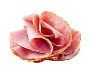Sliced ham curls in a rosette