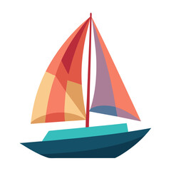 sailing boat on white background