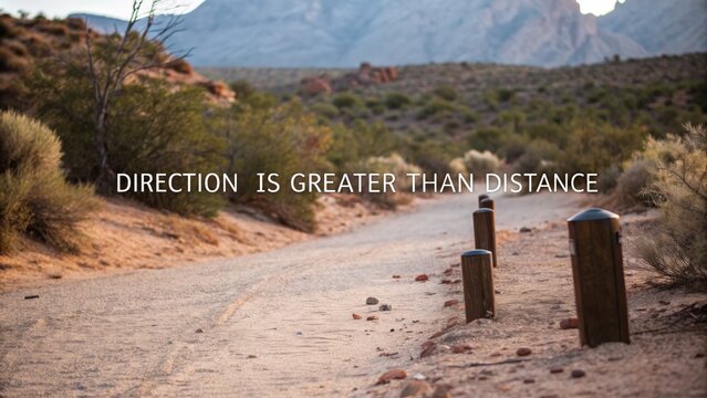 Inspirational nature path with motivational quote on road - Powered by Adobe