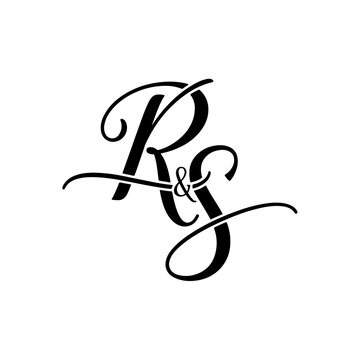 R&S Monogram logo, Minimalist Typographic Line Monogram Logo, RS Wedding monogram logo
