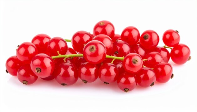 Fresh red currants with shiny surface small berries sweet tart fruit organic healthy food isolated on white background