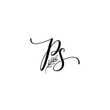 PS Monogram logo, Minimalist Typographic Line Monogram Logo, PS Wedding monogram log
