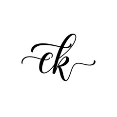 C&K Monogram logo, Minimalist Typographic Line Monogram Logo, CK Wedding monogram logo
