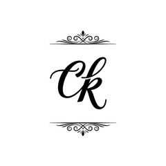 CK Monogram logo, Minimalist Typographic Line Monogram Logo, CK Wedding monogram log